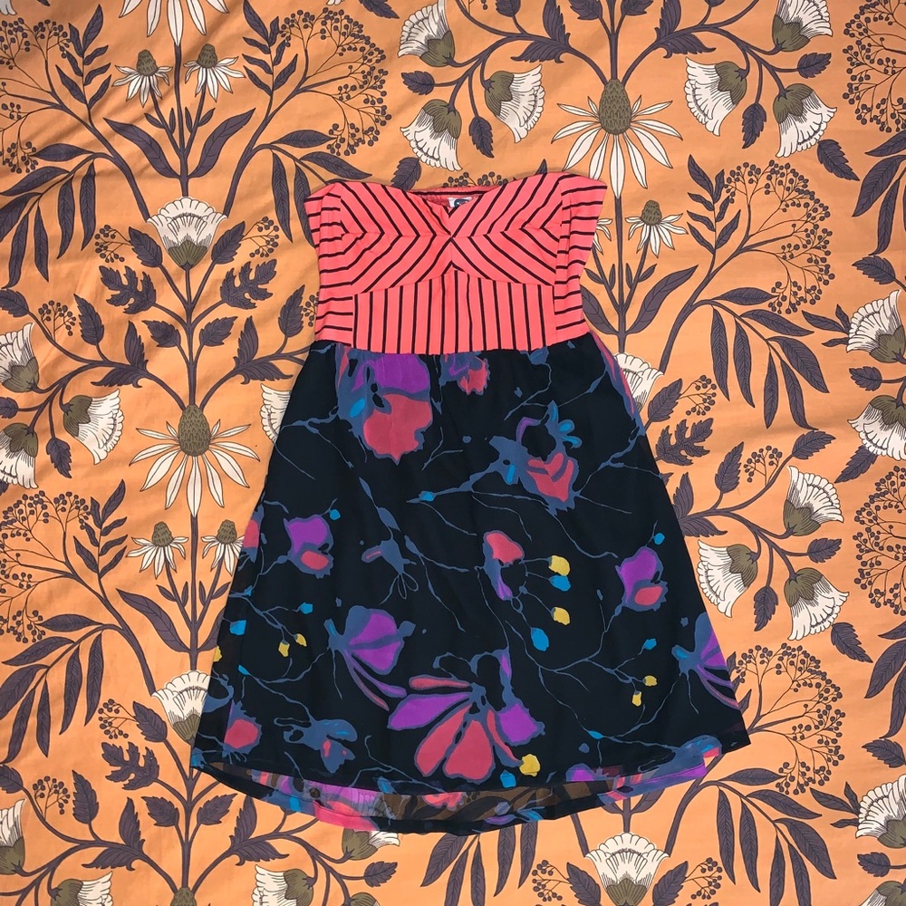 Roxy Double Pattern Strapless Dress Size Small